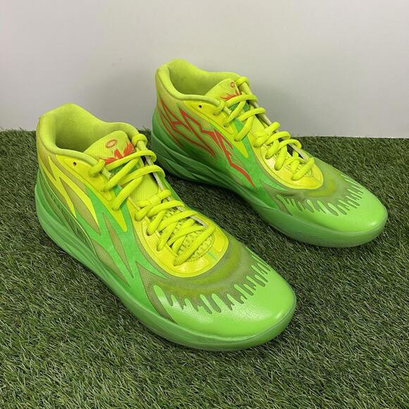 PUMA x MB.02 Melo Nickelodeon Slime Fluro Green Men's Basketball Shoes Size 14 - Picture 6 of 15